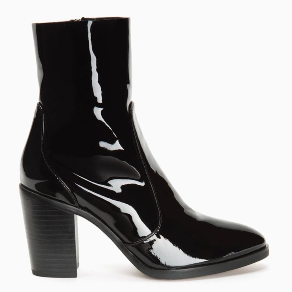 REVOLVE Splendid Roselyn Stacked Heel Sock Boot Black Size 7